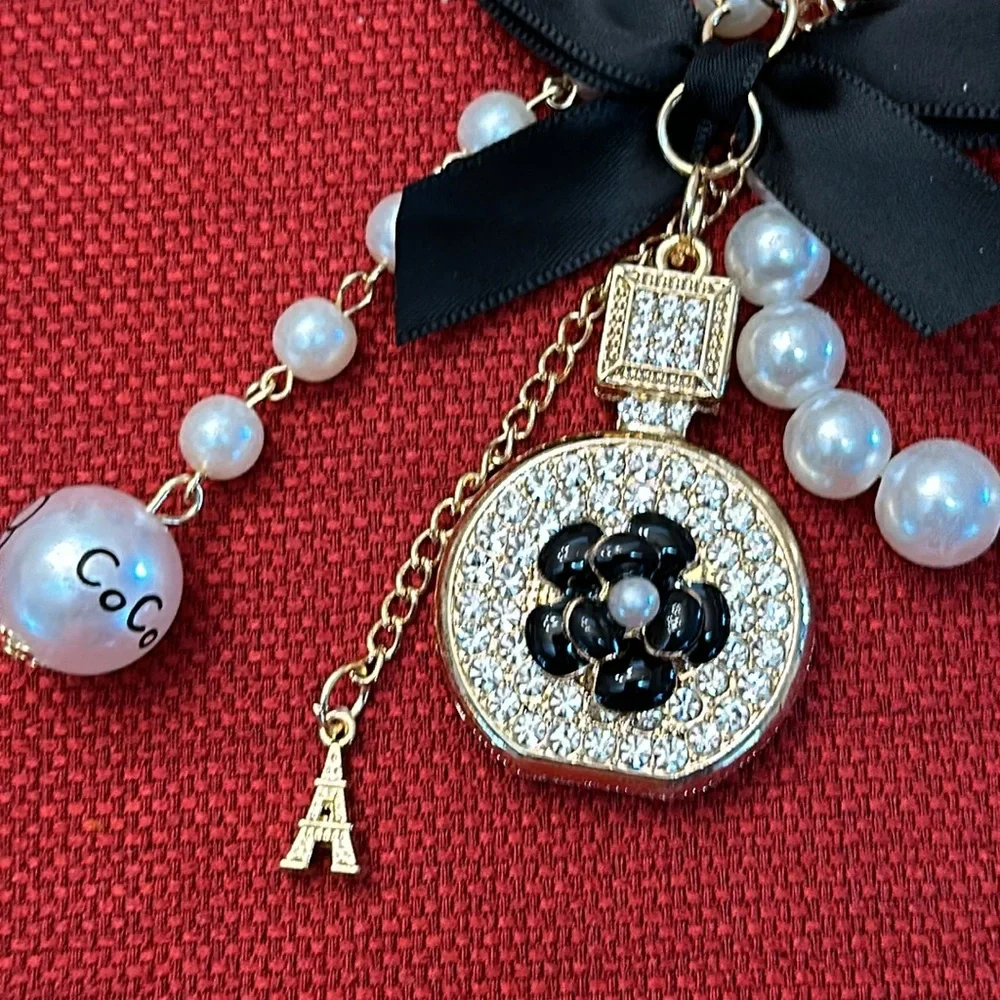 NWT faux designer inspired keychain or purse/car charm